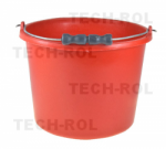 Wiadro plastikowe 12 litrów, czerwone; z plastikową rączką; APARTS